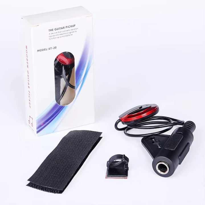 Professional Piezo Contact Mic Pickup Quick-Clip, Guitar/Violin/Banjo/Mandolin/Ukulele Transducer | Durable Plastic-Metal, High Sensitivity Sound