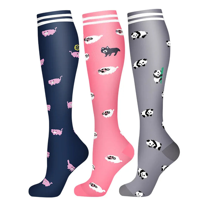 58 Styles 3 Pairs/Pack Compression Socks Knee High 30MmHg  Women Men Sports Socks Edema Diabetes Varicose Veins Running Socks