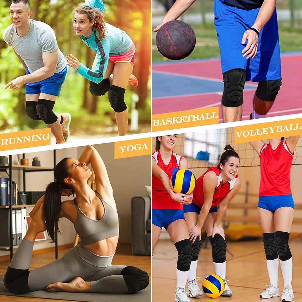 AOLIKES Knee Pads 1 Pair Anti-Slip Knee Sleeves with Thick EVA Foam Cushion for Volleyball, Football &amp; Dance Sports Protection