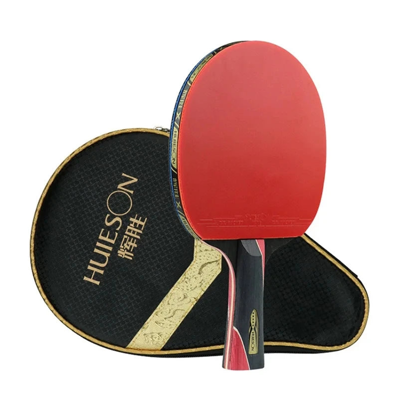 HuIESON Professional Carbon Table Tennis Bat Racket 6 7 8 Star Ping Pong Paddle for Beginner &amp; Advanced Players with Lightweight Grip
