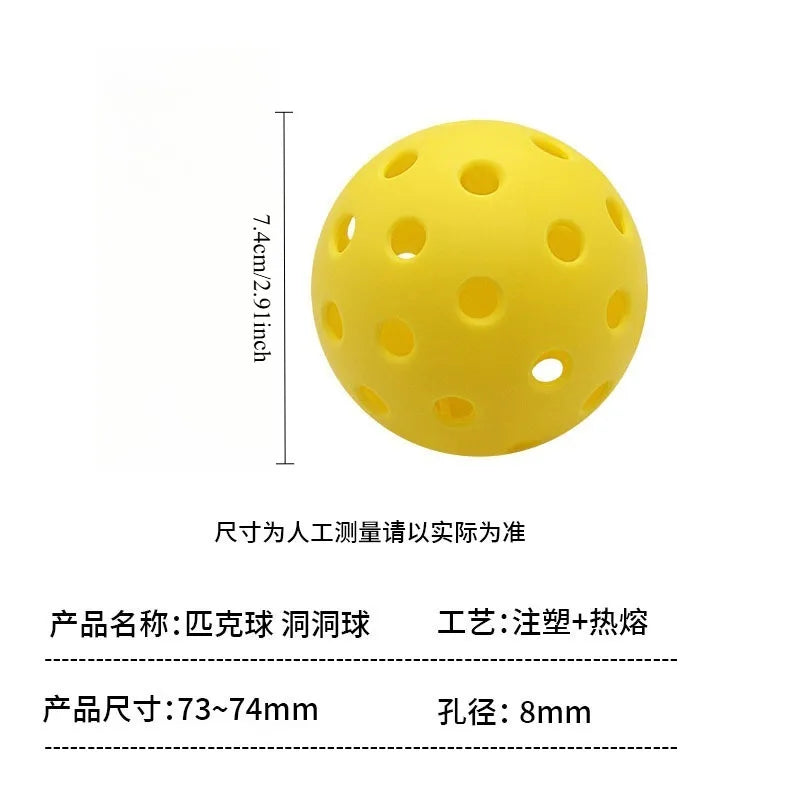 6/12/24PCS Pickleball 74MM Durable 40 Holes Outdoor Training Pickleball Accessories  Standard Pickle Balls for Competition 26g