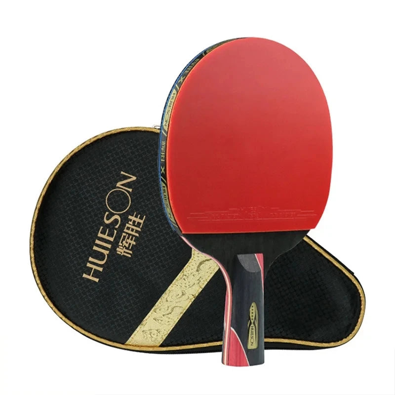 HuIESON Professional Carbon Table Tennis Bat Racket 6 7 8 Star Ping Pong Paddle for Beginner &amp; Advanced Players with Lightweight Grip