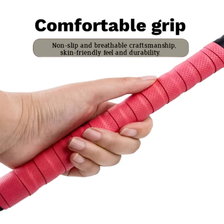 Non-Slip Tennis Racket Overgrip Tape, Sweat-Absorbing Pre-Cut Rubber Grip Wrap for Tennis, Badminton &amp; Pickleball, Comfortable Cushion Hand Tape