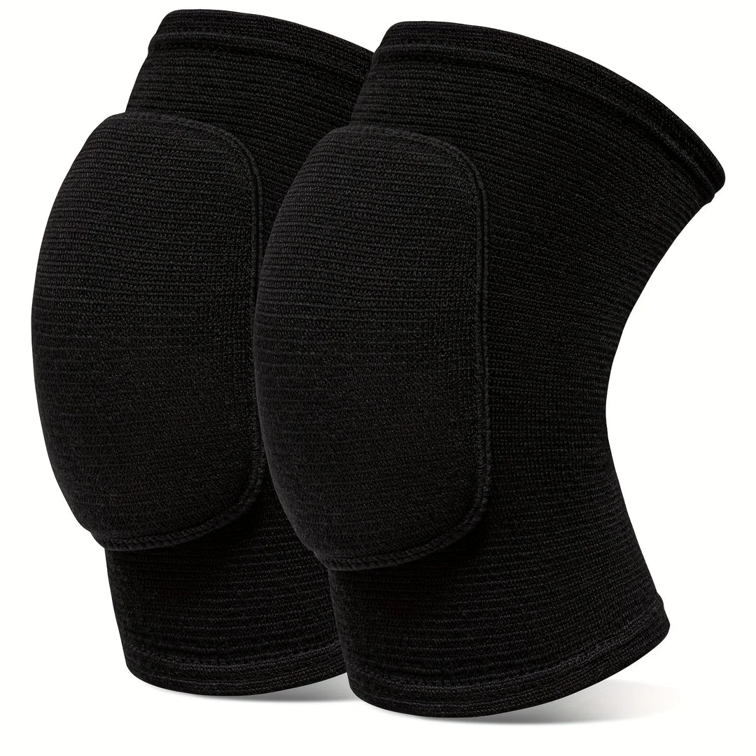 2pcs Sponge Knee Pads - Volleyball, Dance, Yoga, Running &amp; Cycling Knee Support Brace, Shock Absorbing, Breathable Polyester, Universal Fit (13+)