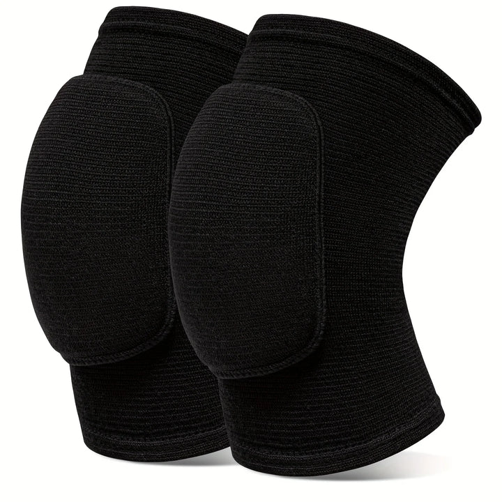 2pcs Sponge Knee Pads - Volleyball, Dance, Yoga, Running &amp; Cycling Knee Support Brace, Shock Absorbing, Breathable Polyester, Universal Fit (13+)