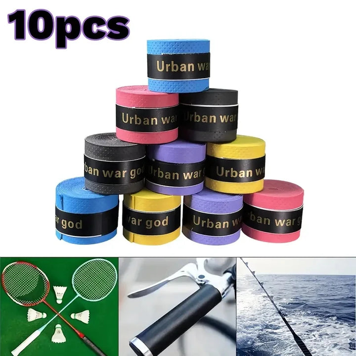 Non-Slip Tennis Racket Overgrip Tape, Sweat-Absorbing Pre-Cut Rubber Grip Wrap for Tennis, Badminton &amp; Pickleball, Comfortable Cushion Hand Tape