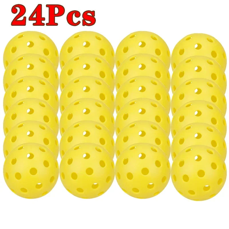 Pickleball 74MM Outdoor Pickleballs 6/12/24 Pack - Durable 40 Hole PP+PE Balls, 26g Competition Training Balls for Outdoor Pickleball Sports
