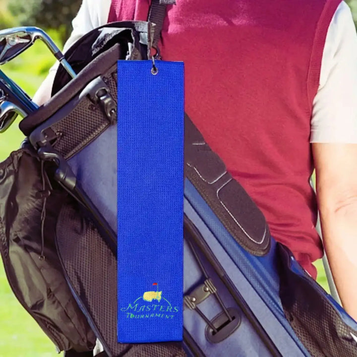 Funny Premium Microfiber Golf Towel 16 x 24 in, Embroidered Waffle Towel with Carabiner Clip, Trifold Golf Bag Accessory