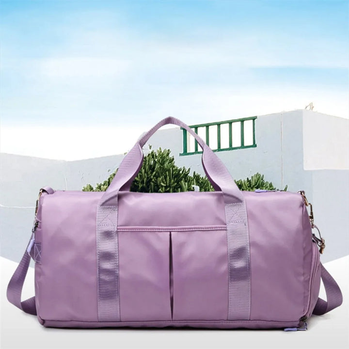Outdoor Waterproof Nylon Sports Gym Bags Men Women Training Fitness Travel Handbag Yoga Mat Sport Bag with shoes Compartment