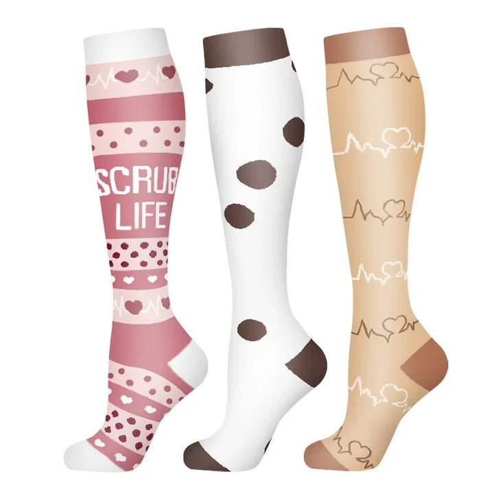 58 Styles 3 Pairs/Pack Compression Socks Knee High 30MmHg  Women Men Sports Socks Edema Diabetes Varicose Veins Running Socks