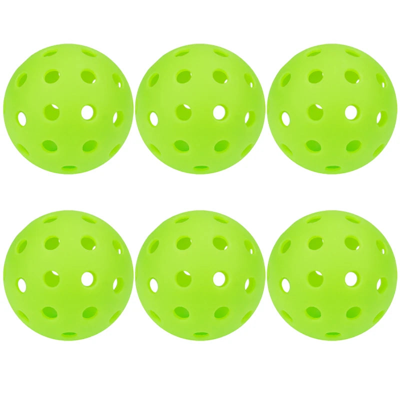 6pcs Pickleball 74MM Durable 40 Holes Outdoor Colorful Pickleballs Training And Entertainment Paddle Ball For Practice Sports