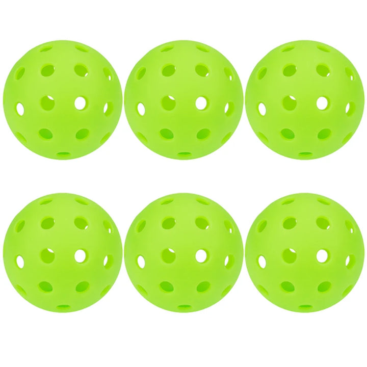 6pcs Pickleball 74MM Durable 40 Holes Outdoor Colorful Pickleballs Training And Entertainment Paddle Ball For Practice Sports