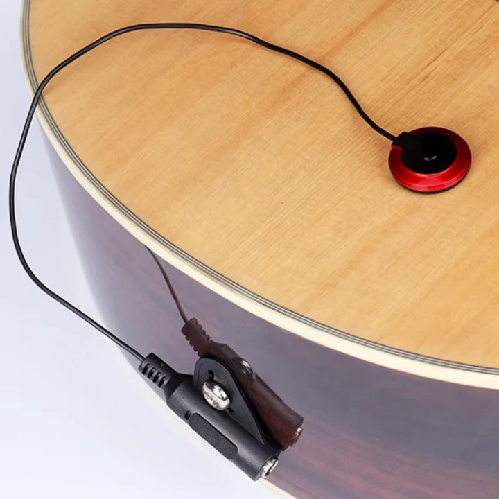Professional Piezo Contact Mic Pickup Quick-Clip, Guitar/Violin/Banjo/Mandolin/Ukulele Transducer | Durable Plastic-Metal, High Sensitivity Sound