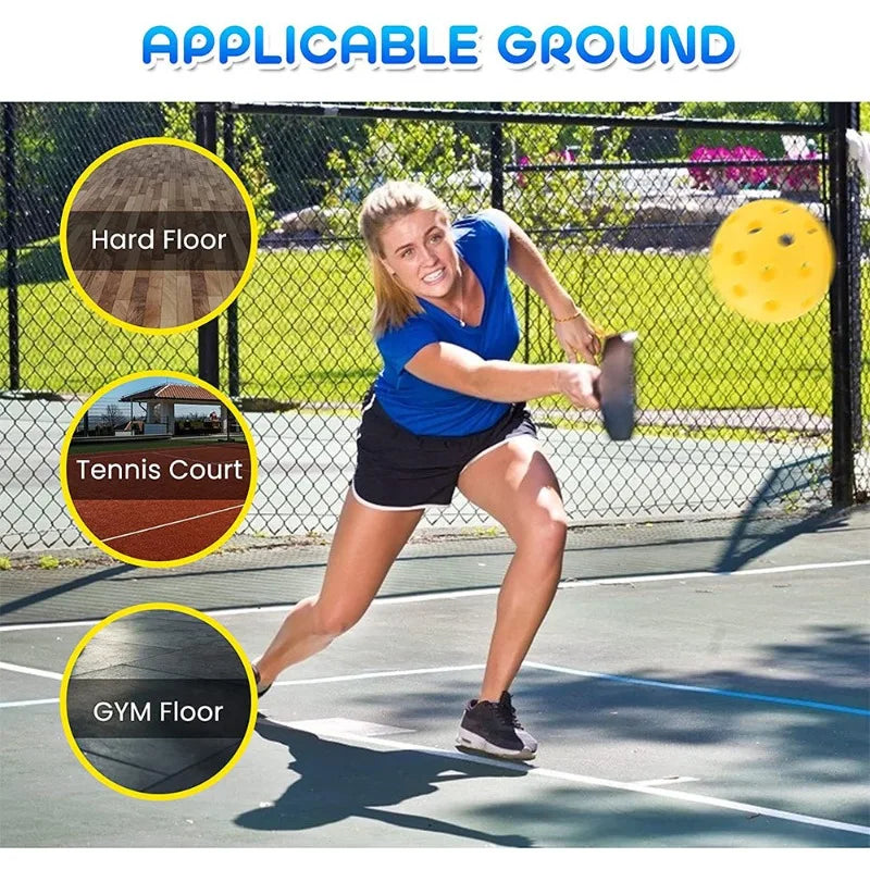 6/12/24PCS Pickleball 74MM Durable 40 Holes Outdoor Training Pickleball Accessories  Standard Pickle Balls for Competition 26g