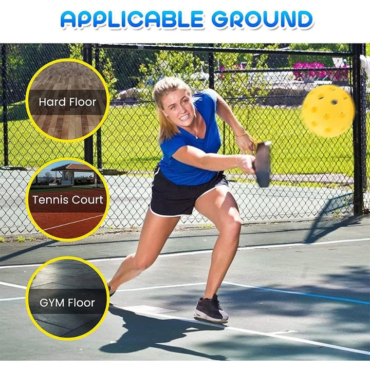 6/12/24PCS Pickleball 74MM Durable 40 Holes Outdoor Training Pickleball Accessories  Standard Pickle Balls for Competition 26g