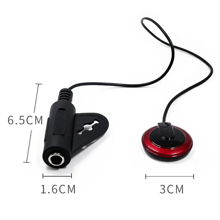 Professional Piezo Contact Mic Pickup Quick-Clip, Guitar/Violin/Banjo/Mandolin/Ukulele Transducer | Durable Plastic-Metal, High Sensitivity Sound
