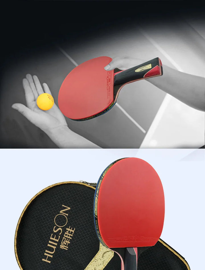 HuIESON Professional Carbon Table Tennis Bat Racket 6 7 8 Star Ping Pong Paddle for Beginner &amp; Advanced Players with Lightweight Grip