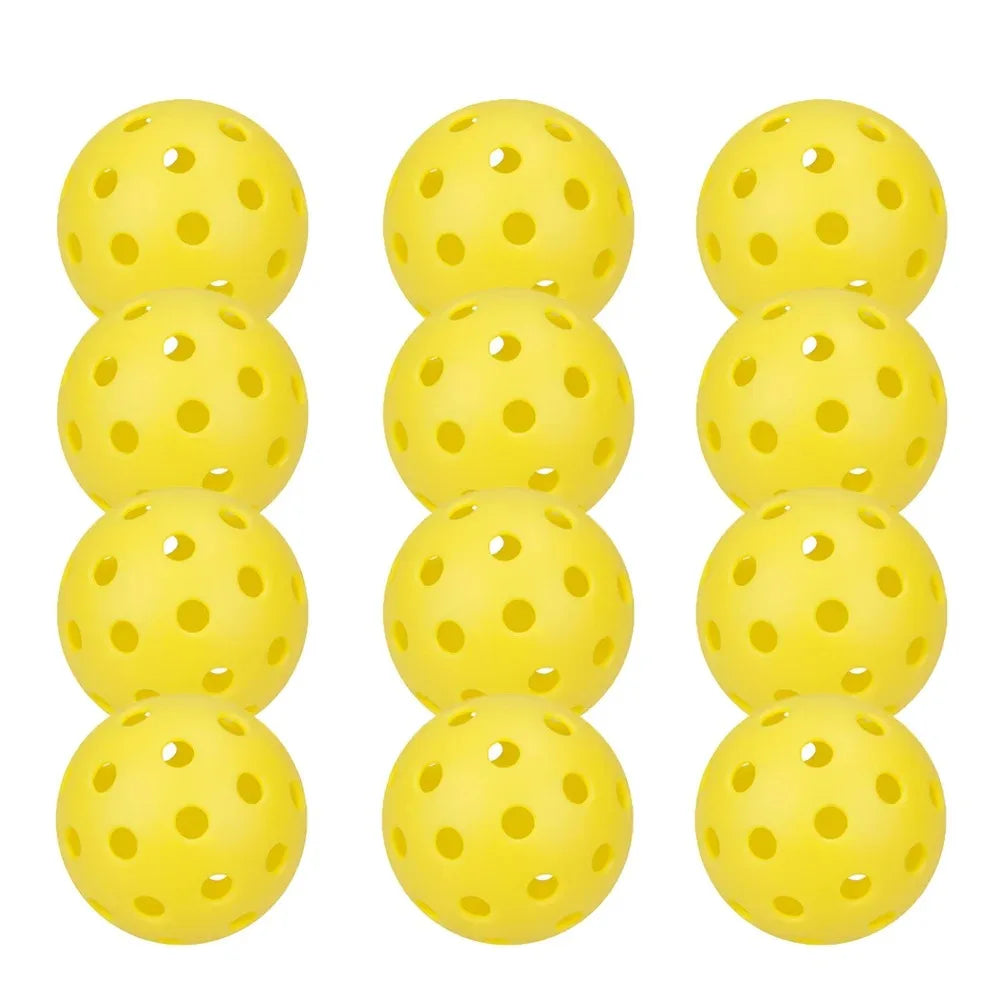 Pickleball 74MM Outdoor Pickleballs 6/12/24 Pack - Durable 40 Hole PP+PE Balls, 26g Competition Training Balls for Outdoor Pickleball Sports