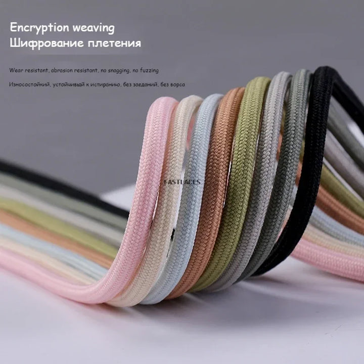 Fashion Round Shoelaces Polyester Solid Classic For Yezy Sports Boot Bold Shoeslace Sneaker Shoe Lace Shoes Strings 1Pair