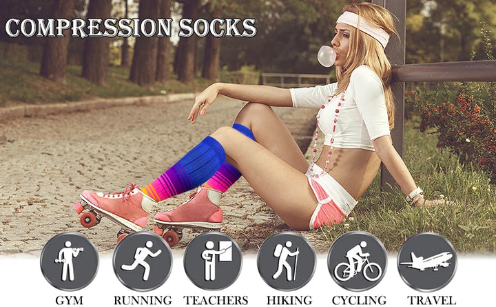 58 Styles 3 Pairs/Pack Compression Socks Knee High 30MmHg  Women Men Sports Socks Edema Diabetes Varicose Veins Running Socks