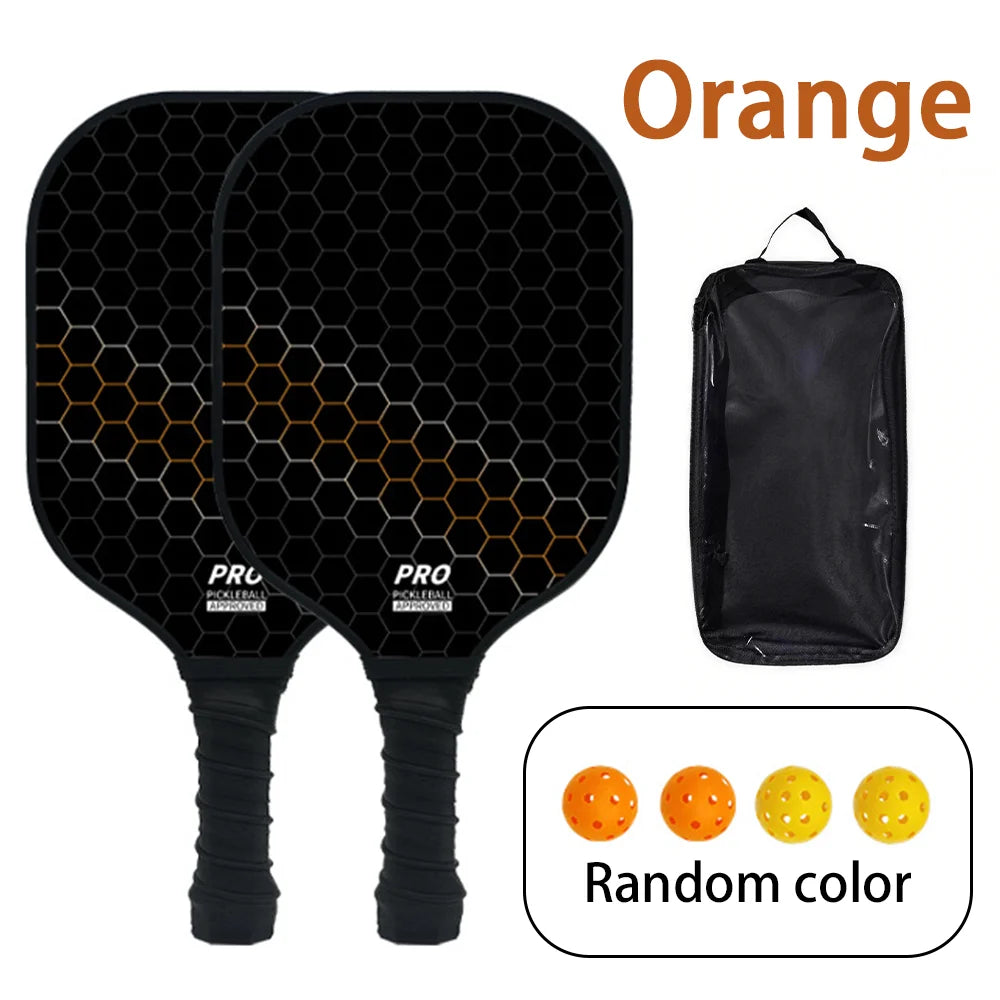 Poplar Wood Pickleball Paddles Set, Large Sweet Spot, Comfort Grip, Includes 4 Balls &amp; Carry Bag for All Players
