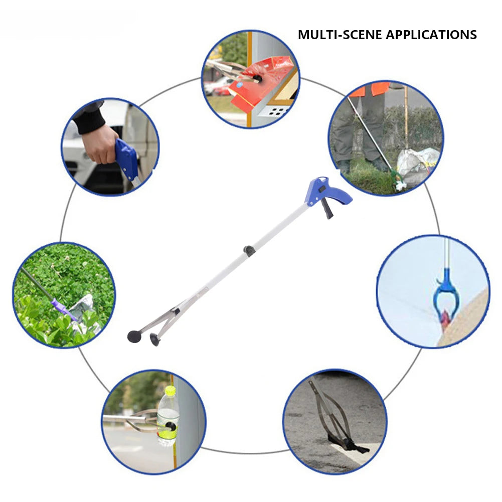 NovaSphere 80cm Garbage Picker Gripper Tool, 360° Rotating Clip Trash Grabber, Foldable Lightweight Aluminum Reacher for Outdoor Cleaning Waste Pickup