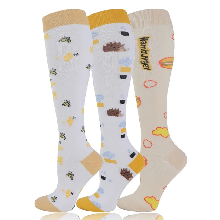 58 Styles 3 Pairs/Pack Compression Socks Knee High 30MmHg  Women Men Sports Socks Edema Diabetes Varicose Veins Running Socks
