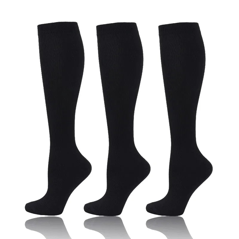 58 Styles 3 Pairs/Pack Compression Socks Knee High 30MmHg  Women Men Sports Socks Edema Diabetes Varicose Veins Running Socks