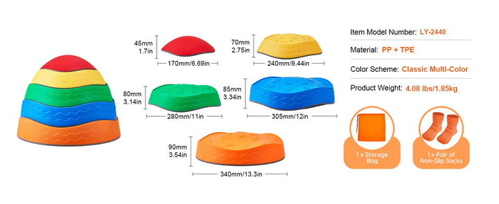 SucceBuy 5/6 PCS Balance Stepping Stones Kids Sports Toys Training Sensorial Social Games for Children Indoor or Outdoor Play