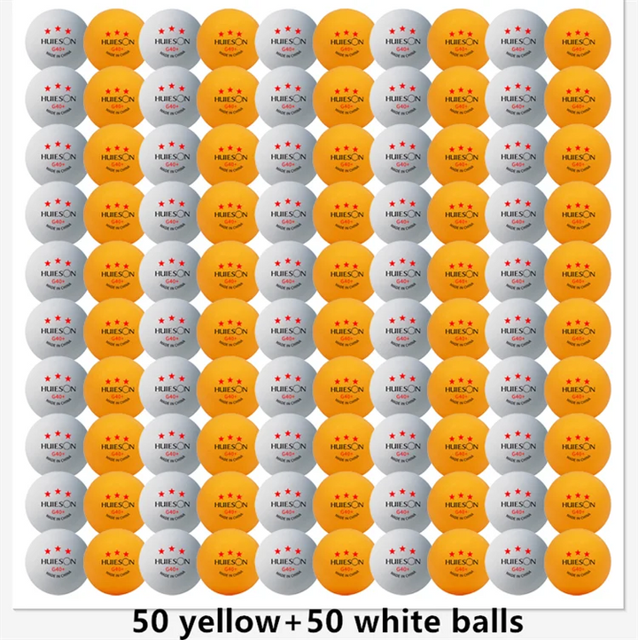 Huieson 3-Star Table Tennis Balls 50–100 Pack, 40+ ABS Ping Pong Balls, G40 Competition Quality, Durable Seamless Training &amp; Tournament Balls, 2.8g