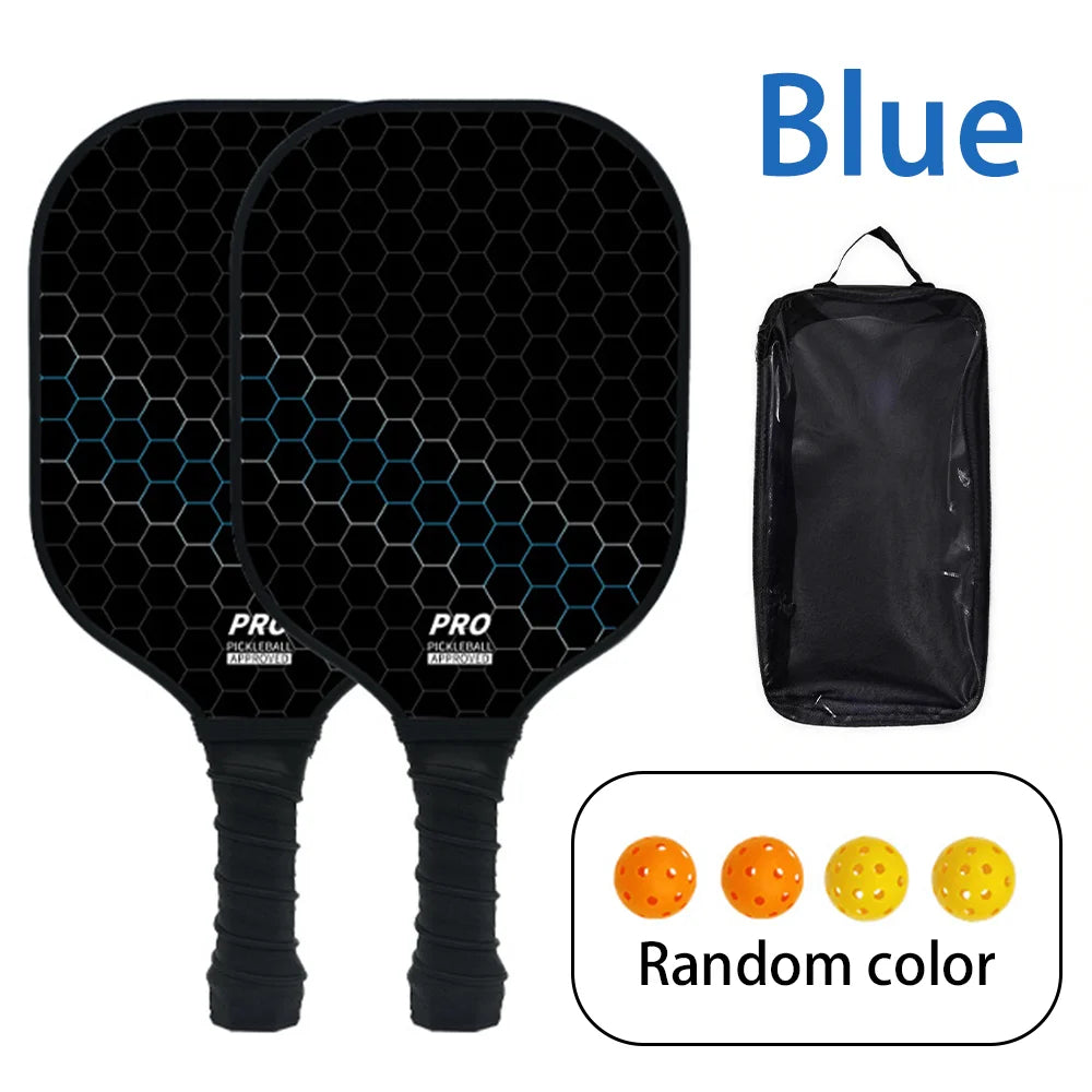 Poplar Wood Pickleball Paddles Set, Large Sweet Spot, Comfort Grip, Includes 4 Balls &amp; Carry Bag for All Players