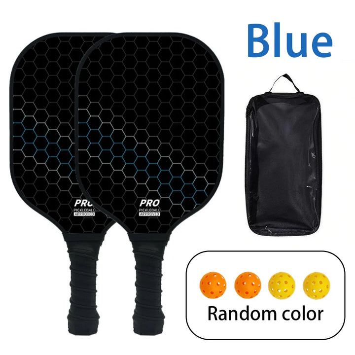 Poplar Wood Pickleball Paddles Set, Large Sweet Spot, Comfort Grip, Includes 4 Balls &amp; Carry Bag for All Players