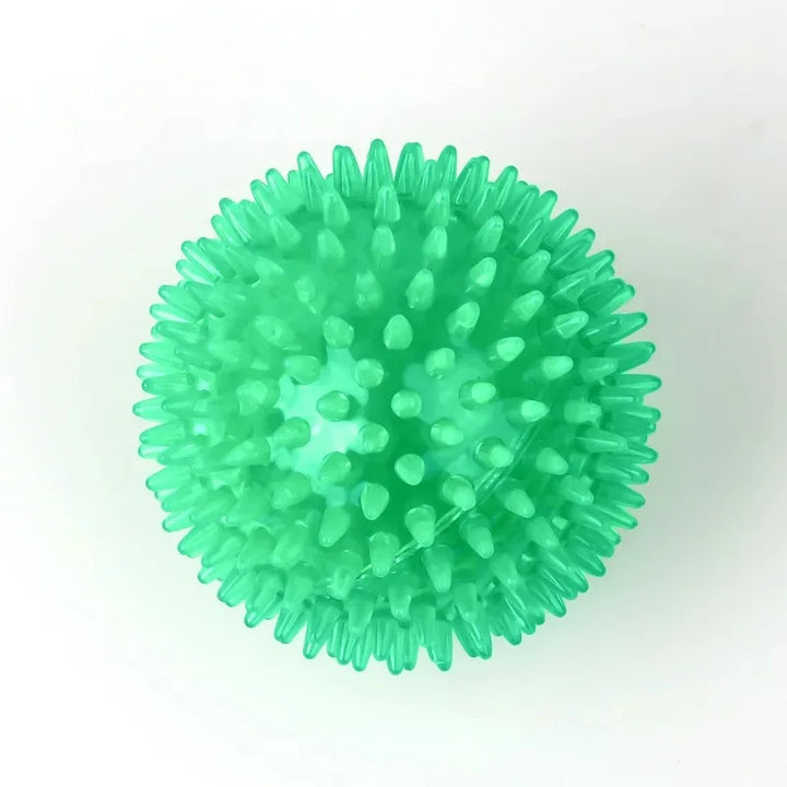 Pet Dog &amp; Cat Squeaky Ball Toys, TPR Rubber Teeth Cleaning Chew Ball, Polka Sounding Training Toy for Puppies &amp; Dogs, Durable Dental Exercise Toy