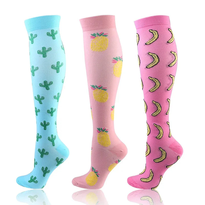 58 Styles 3 Pairs/Pack Compression Socks Knee High 30MmHg  Women Men Sports Socks Edema Diabetes Varicose Veins Running Socks