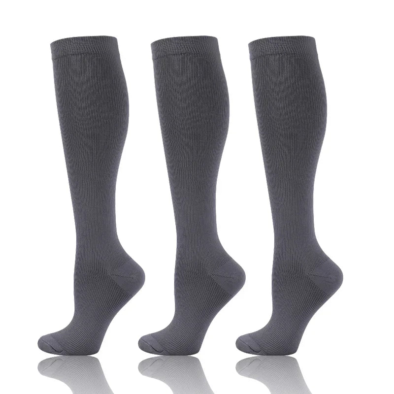 58 Styles 3 Pairs/Pack Compression Socks Knee High 30MmHg  Women Men Sports Socks Edema Diabetes Varicose Veins Running Socks