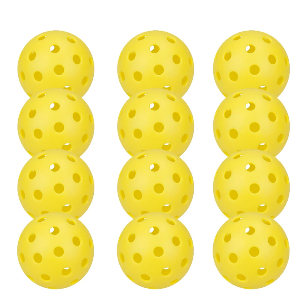 6/12/24PCS Pickleball 74MM Durable 40 Holes Outdoor Training Pickleball Accessories  Standard Pickle Balls for Competition 26g