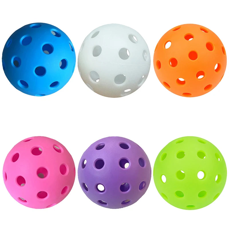 6pcs Pickleball 74MM Durable 40 Holes Outdoor Colorful Pickleballs Training And Entertainment Paddle Ball For Practice Sports