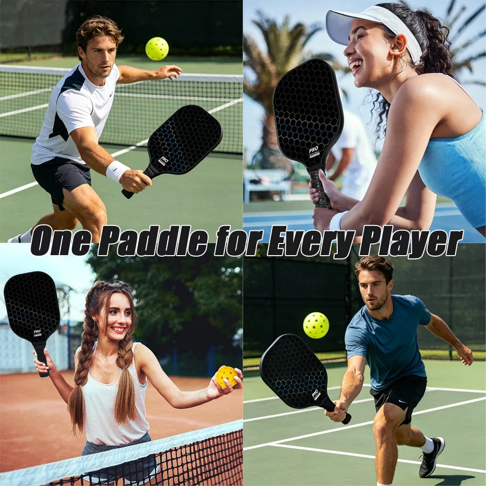 Poplar Wood Pickleball Paddles Set, Large Sweet Spot, Comfort Grip, Includes 4 Balls &amp; Carry Bag for All Players