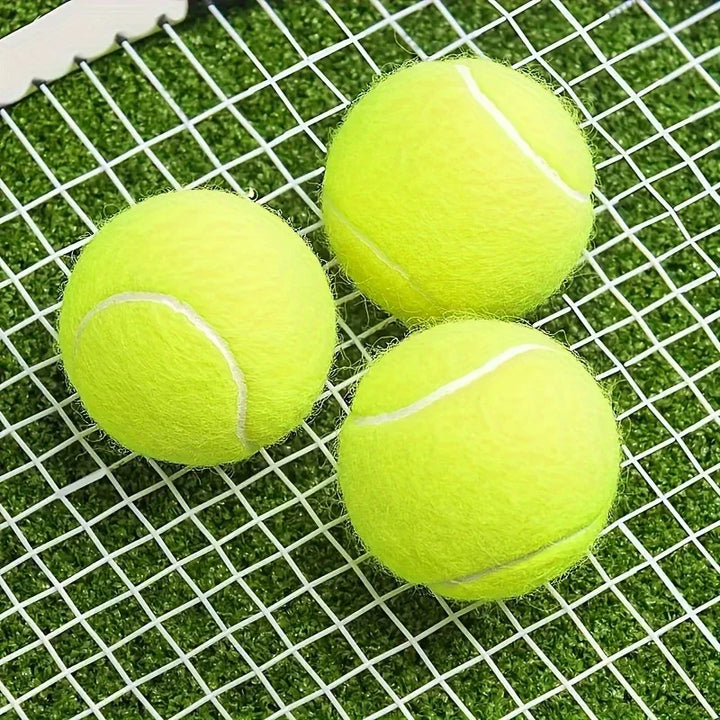 3pcs Professional Rubber Tennis Ball High Resilience Tennis Practice Ball for School Club Competition Training Exercises