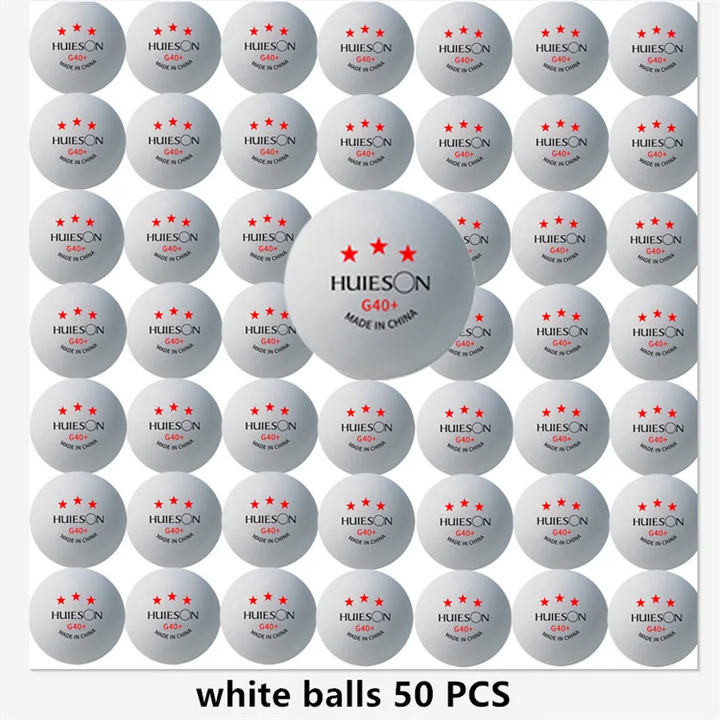 Huieson 3-Star Table Tennis Balls 50–100 Pack, 40+ ABS Ping Pong Balls, G40 Competition Quality, Durable Seamless Training &amp; Tournament Balls, 2.8g