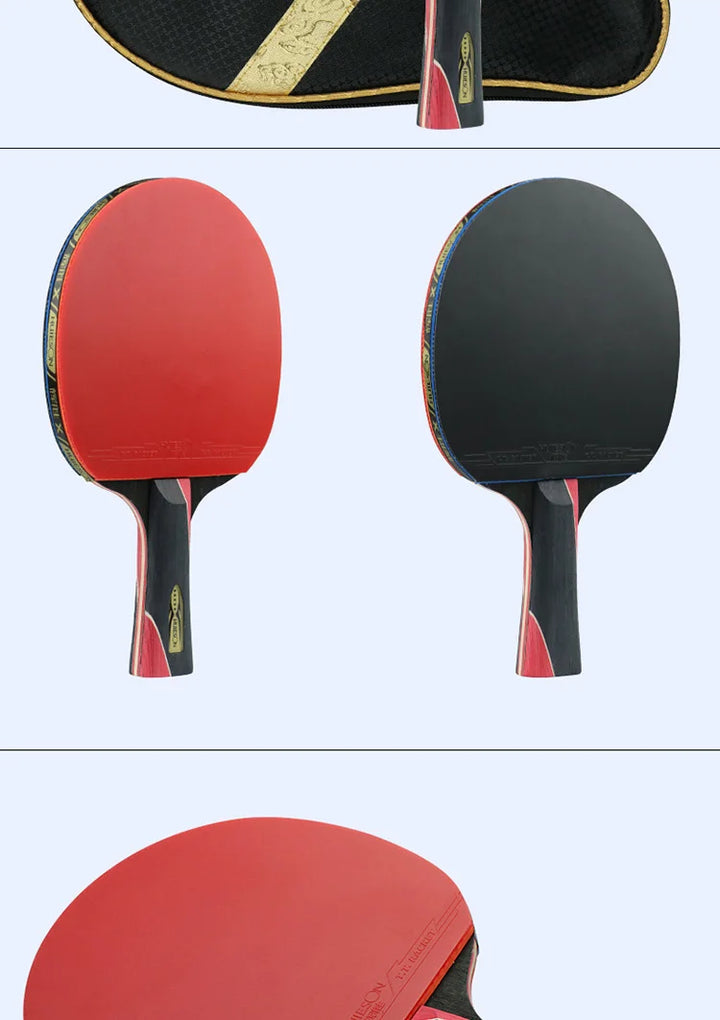 HuIESON Professional Carbon Table Tennis Bat Racket 6 7 8 Star Ping Pong Paddle for Beginner &amp; Advanced Players with Lightweight Grip