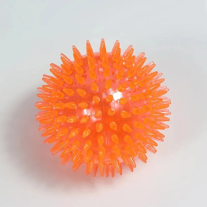 Pet Dog &amp; Cat Squeaky Ball Toys, TPR Rubber Teeth Cleaning Chew Ball, Polka Sounding Training Toy for Puppies &amp; Dogs, Durable Dental Exercise Toy