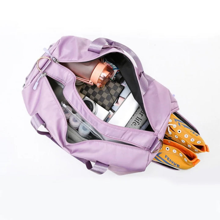 Outdoor Waterproof Nylon Sports Gym Bags Men Women Training Fitness Travel Handbag Yoga Mat Sport Bag with shoes Compartment