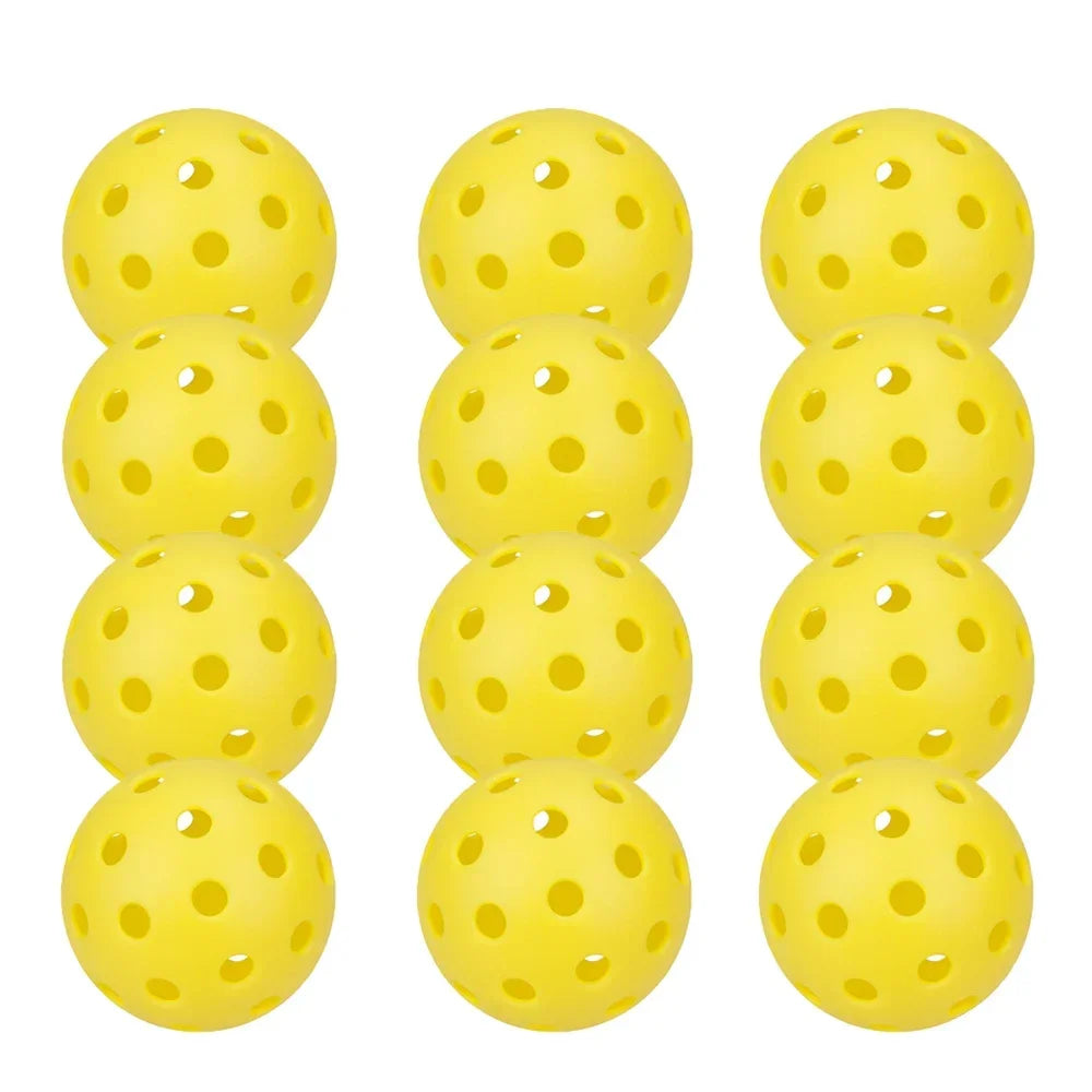 Pickleball 74MM Outdoor Pickleballs 6/12/24 Pack - Durable 40 Hole PP+PE Balls, 26g Competition Training Balls for Outdoor Pickleball Sports