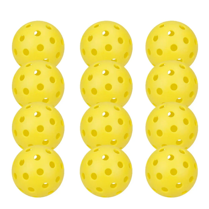 Pickleball 74MM Outdoor Pickleballs 6/12/24 Pack - Durable 40 Hole PP+PE Balls, 26g Competition Training Balls for Outdoor Pickleball Sports
