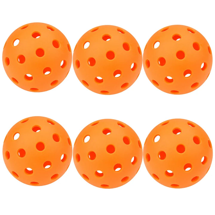 6pcs Pickleball 74MM Durable 40 Holes Outdoor Colorful Pickleballs Training And Entertainment Paddle Ball For Practice Sports