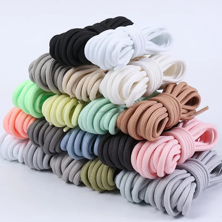 Fashion Round Shoelaces Polyester Solid Classic For Yezy Sports Boot Bold Shoeslace Sneaker Shoe Lace Shoes Strings 1Pair