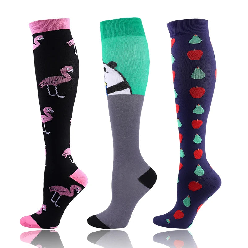 58 Styles 3 Pairs/Pack Compression Socks Knee High 30MmHg  Women Men Sports Socks Edema Diabetes Varicose Veins Running Socks