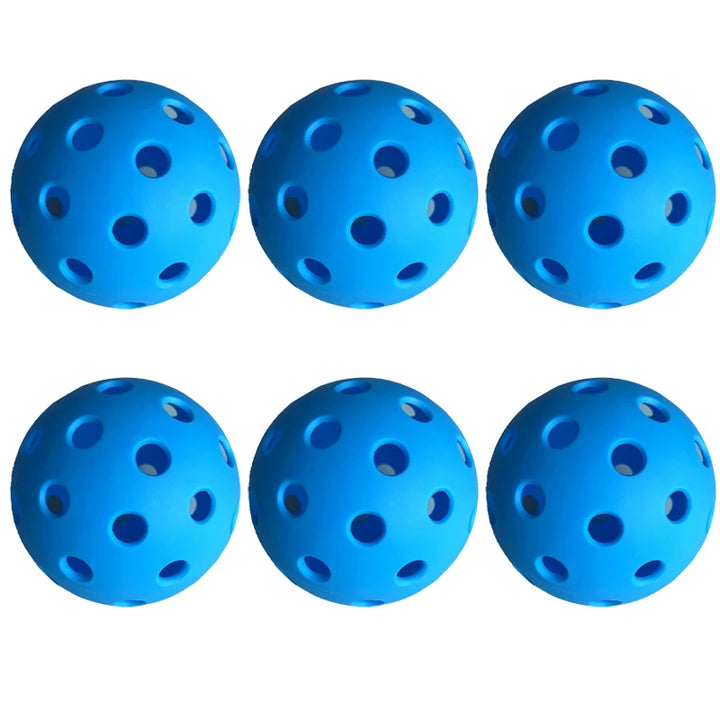 6pcs Pickleball 74MM Durable 40 Holes Outdoor Colorful Pickleballs Training And Entertainment Paddle Ball For Practice Sports