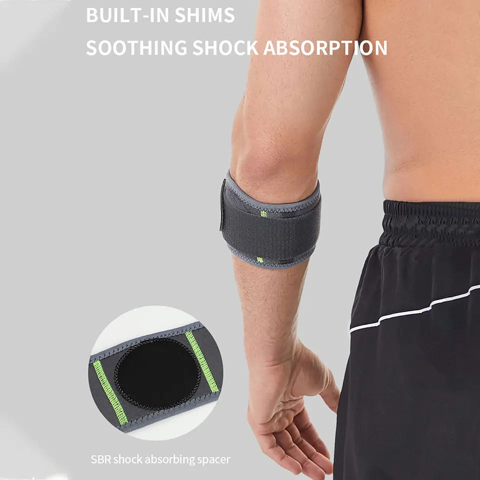 GTUBIKE Tennis Elbow Strap Compression Brace Forearm Support Band Pain Relief Adjustable Knit Polyester for Sports Injury Recovery &amp; Support
